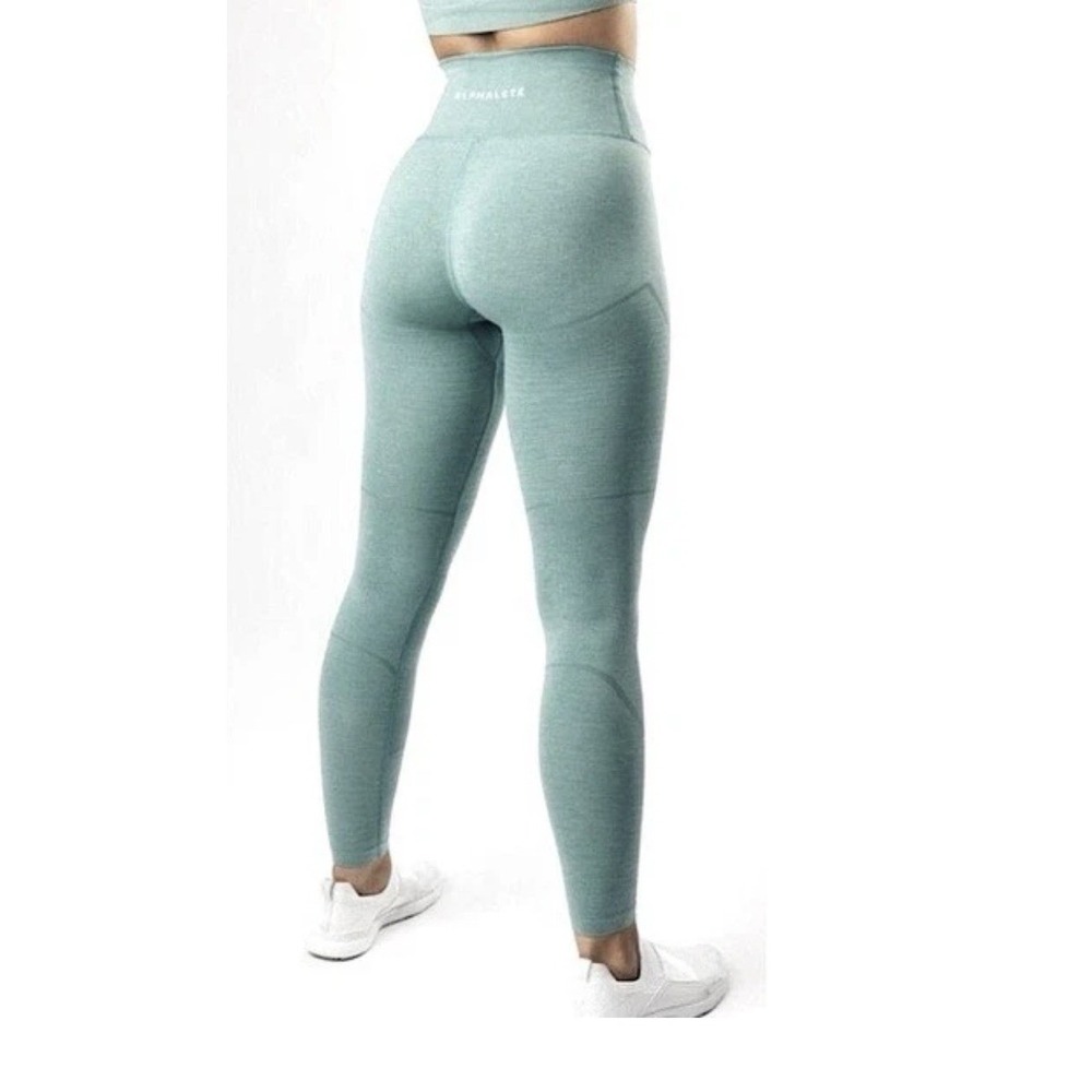 Alphalete Revive High waist Leggings Teal Green Compression‎ Womens size XS
